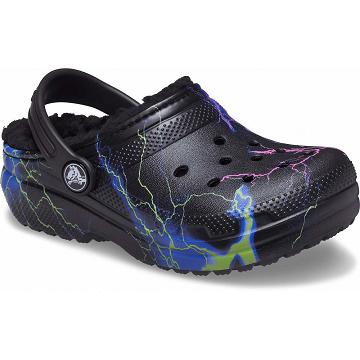 Zuecos Crocs Classic Forro Out of This World Niño Negros | Mexico 1330RVDW